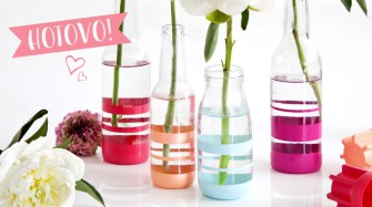 DIY: Pruhované vázy