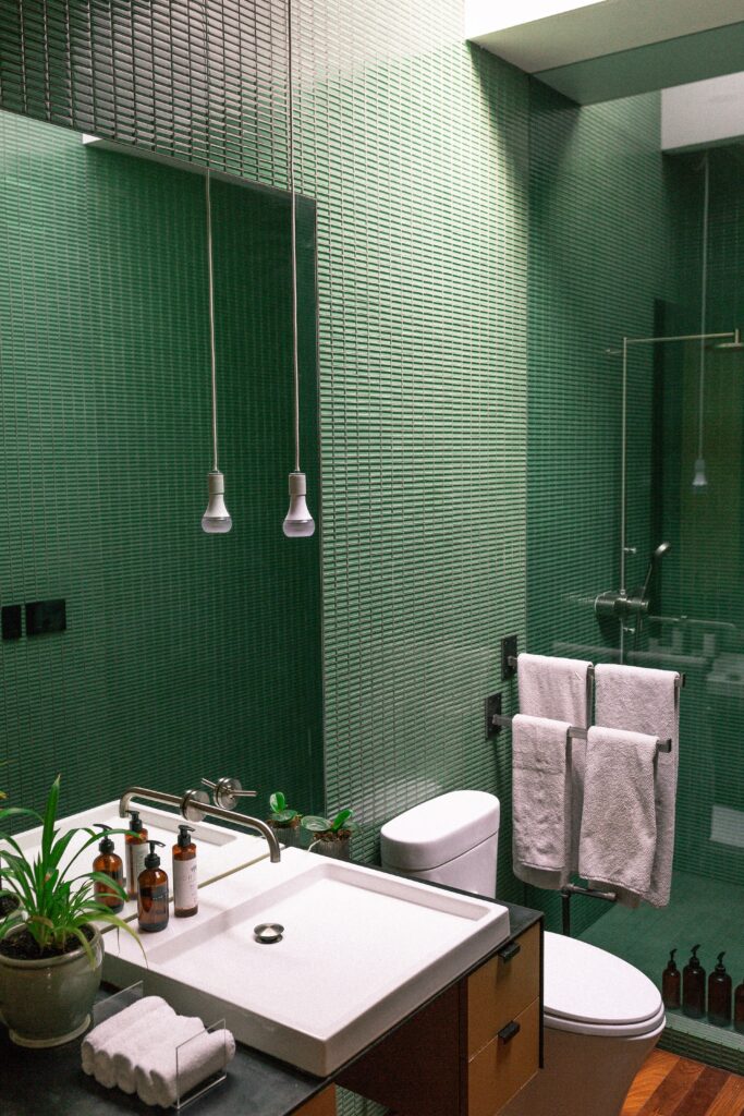 zelená koupelna