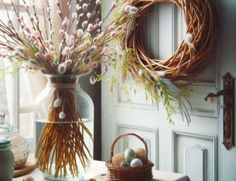 Jarní dekorace z kroucené vrby